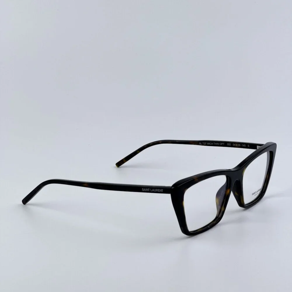 Saint Laurent SL737 MICA THIN OPT 002 BRAND NEW Eyeglasses Dark Havana Unisex